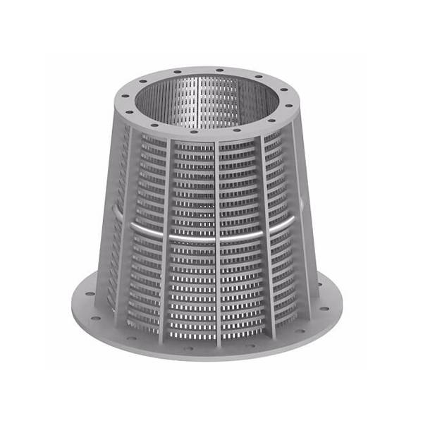 Wedge wrapped wire screen cylinder basket